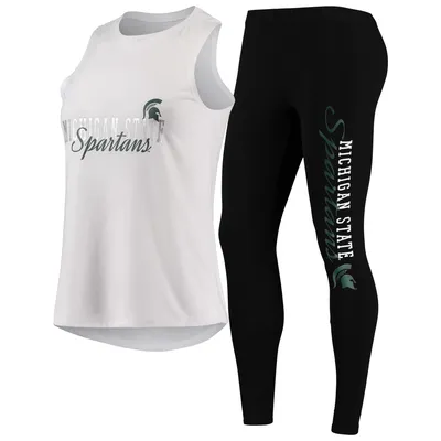 Michigan State Spartans Concepts Sport Women's Tank Top and Leggings Sleep Set - White/Black
