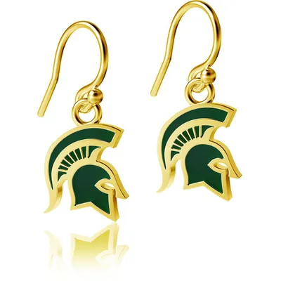 Michigan State Spartans Dayna Designs Women's Gold Plated Enamel Dangle Earrings