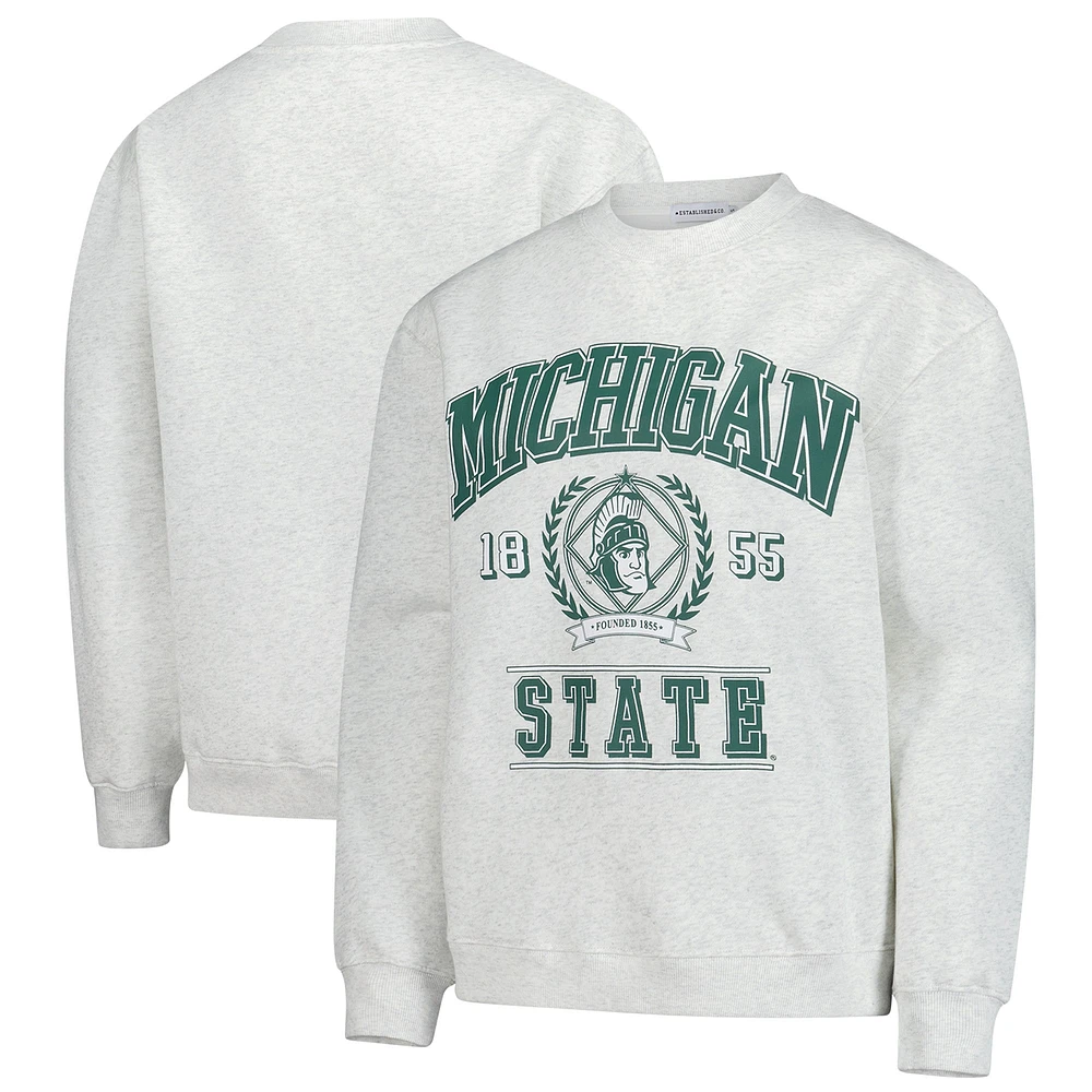 Women's Established & Co. Ash Michigan State Spartans Logo Pullover Sweatshirt