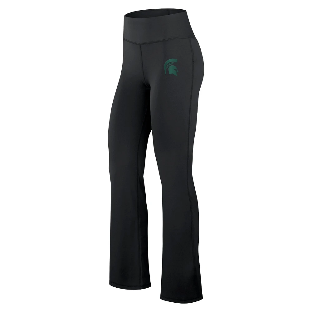 Women's Fanatics Black Michigan State Spartans Training Camp Maxed Out Flare Leggings