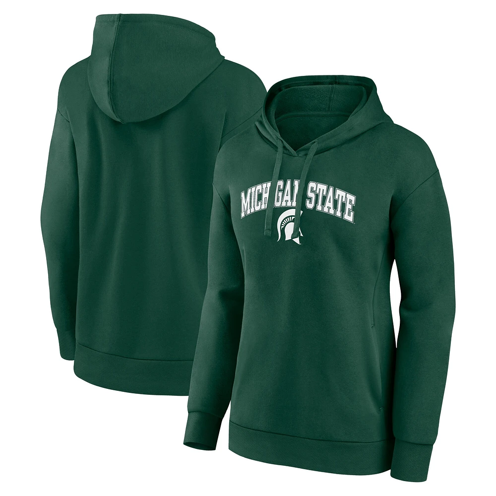 Sweat à capuche vert fanatiques pour femmes Michigan State Spartans Campus