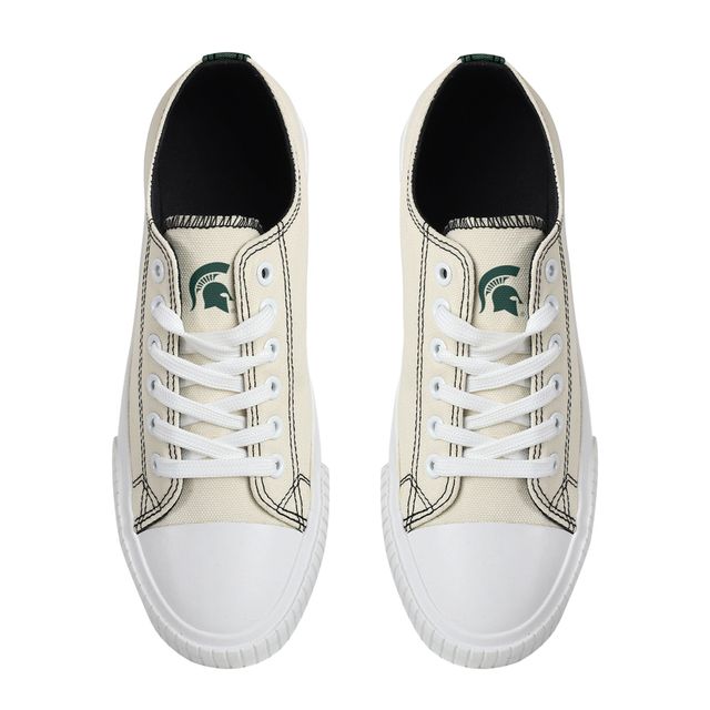 Chaussures basses en toile FOCO crème Michigan State Spartans pour femmes