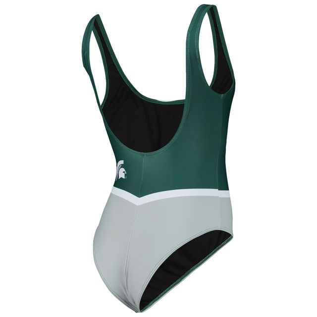 Maillot de bain une pièce pour femme FOCO Green Michigan State Spartans