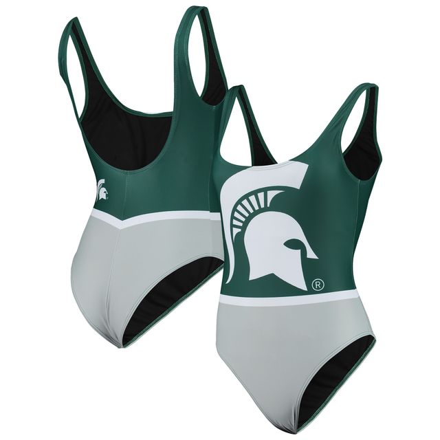 Maillot de bain une pièce pour femme FOCO Green Michigan State Spartans