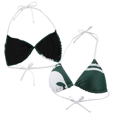Women's FOCO Green Michigan State Spartans Wordmark Bikini Top