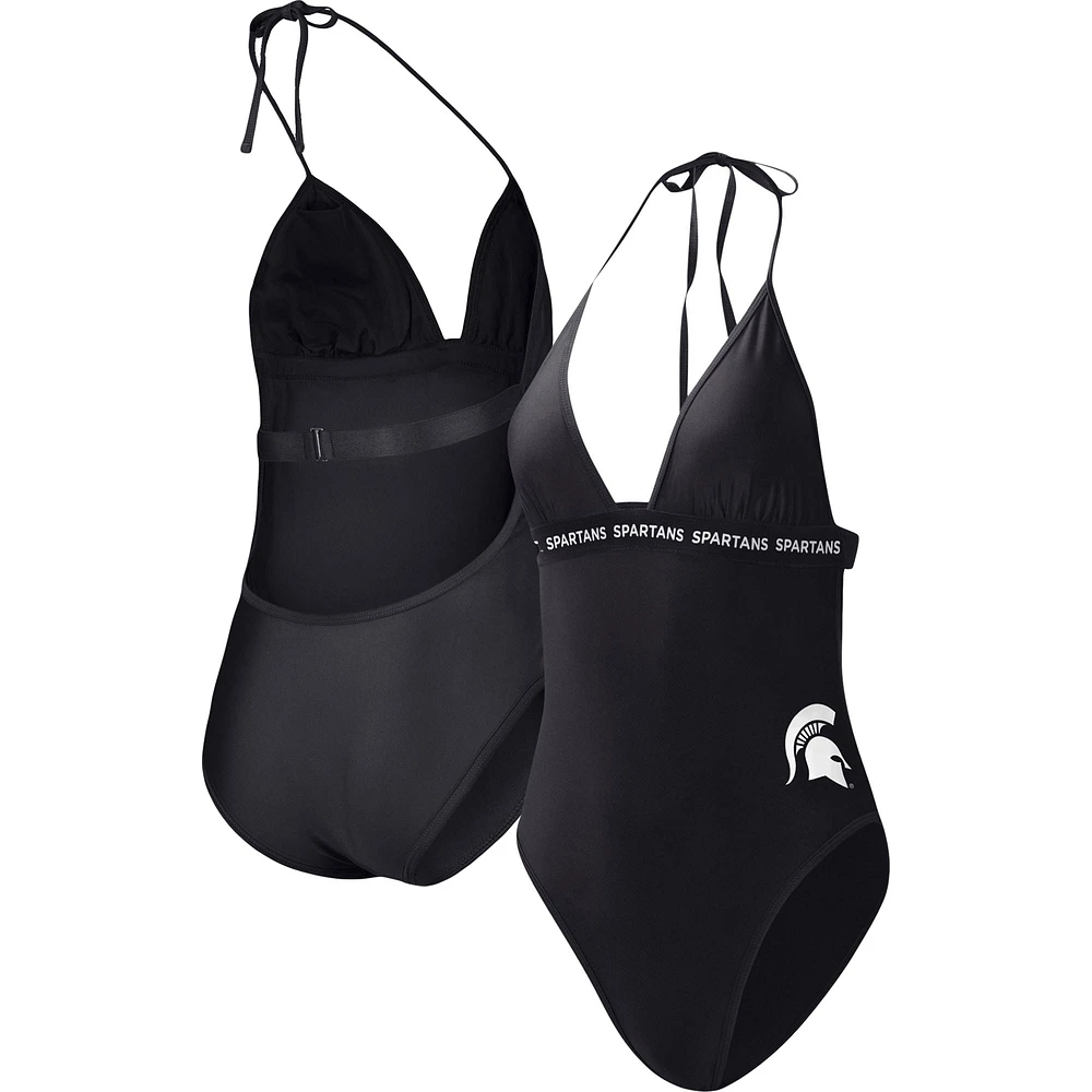 Maillot de bain une pièce pour femme G-III 4Her by Carl Banks Noir Michigan State Spartans Full Count