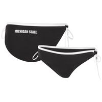 Women's G-III 4Her by Carl Banks Black Michigan State Spartans Perfect Match Bikini Bottom