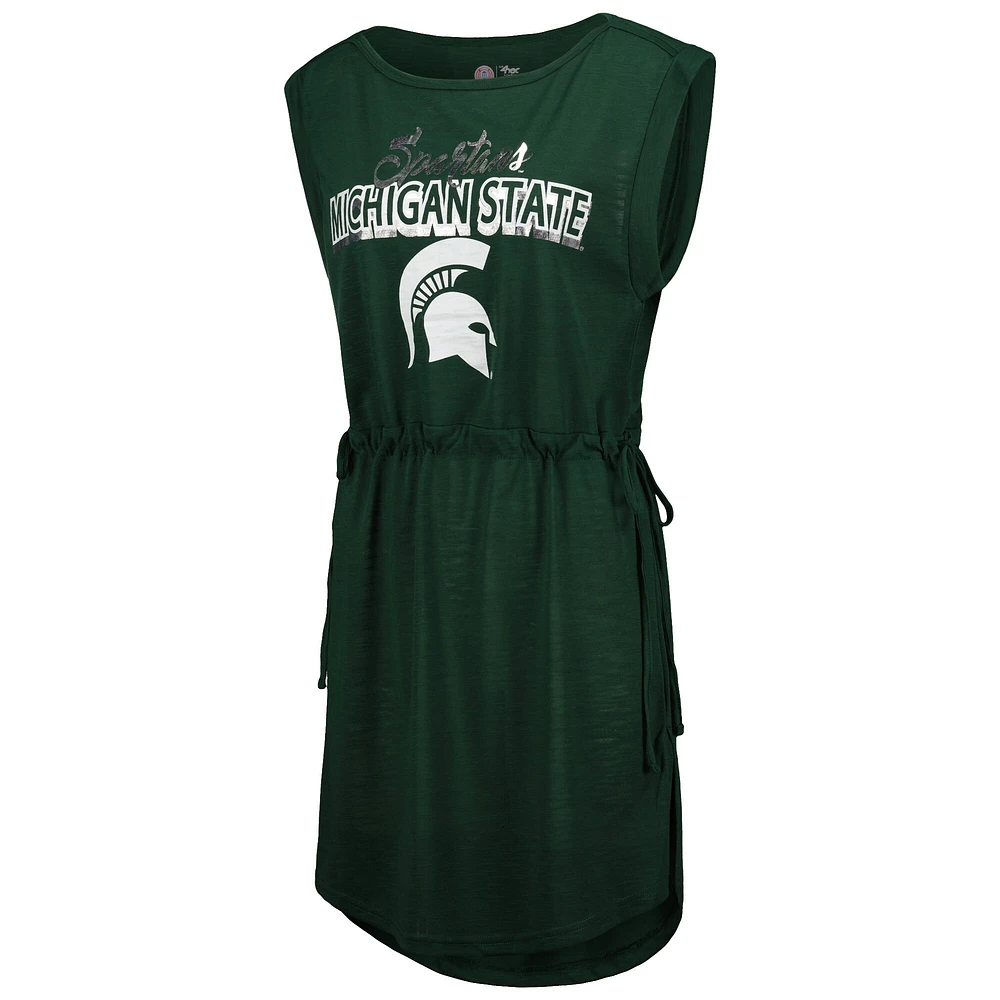 Women's G-III 4Her by Carl Banks Green Michigan State Spartans GOAT Swimsuit Cover-Up Dress