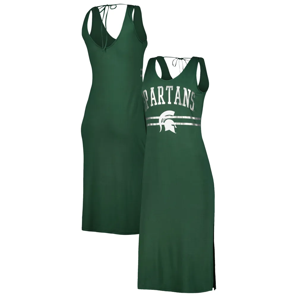 Robe longue à encolure en V pour femme G-III 4Her by Carl Banks, vert Michigan State Spartans Training