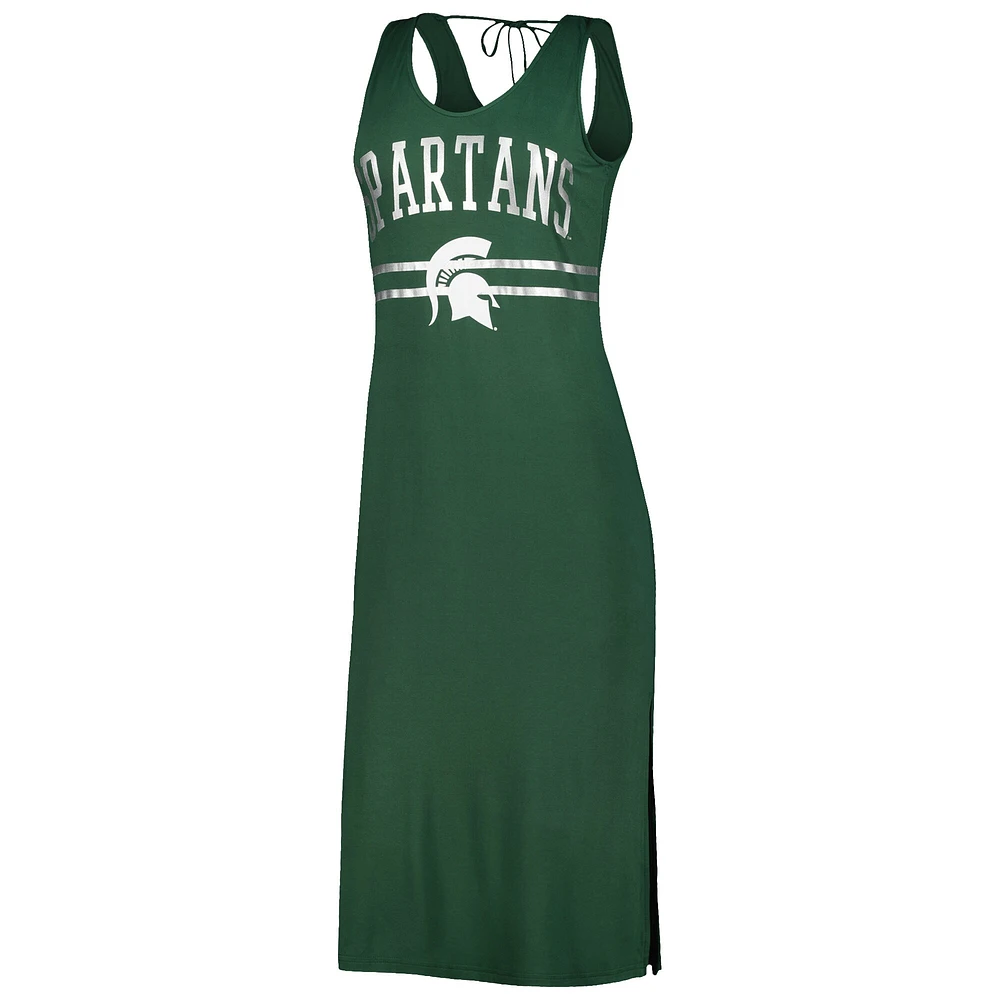 Robe longue à encolure en V pour femme G-III 4Her by Carl Banks, vert Michigan State Spartans Training