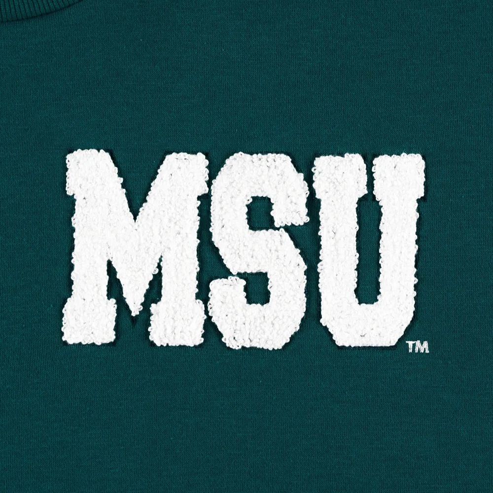 Women's Gameday Couture Green Michigan State Spartans Back To Reality Colorblock Pullover Sweatshirt