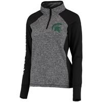 Women's Gray/Black Michigan State Spartans Finalist Quarter-Zip Pullover Jacket