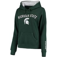 Women's Green Michigan State Spartans Arch & Logo 1 Pullover Hoodie