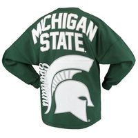 Women's Green Michigan State Spartans Loud n Proud Spirit Jersey T-Shirt