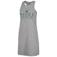 Women's Heather Gray Michigan State Spartans Coastal Racerback Tank Dress