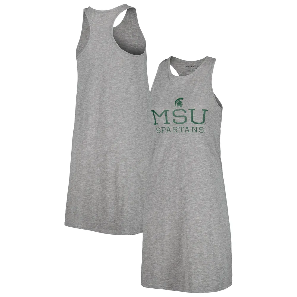 Women's Heather Gray Michigan State Spartans Coastal Racerback Tank Dress