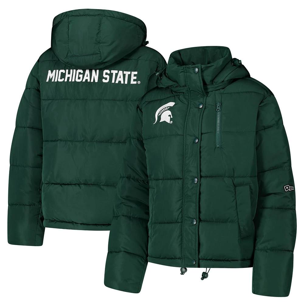 Women's Hype and Vice Green Michigan State Spartans Puffer Jacket