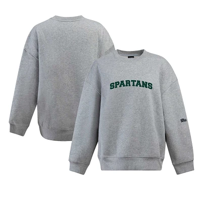 Sweat-shirt à capuche pour femme Hype and Vice Heather Gray Michigan State Spartans Offside