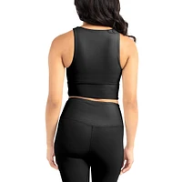 Ensemble soutien-gorge et leggings mi-long doux au beurre Certo pour femmes, Spartans de l'État du Michigan, noir