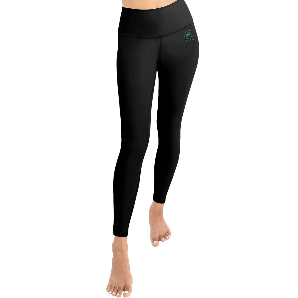 Ensemble soutien-gorge et leggings mi-long doux au beurre Certo pour femmes, Spartans de l'État du Michigan, noir