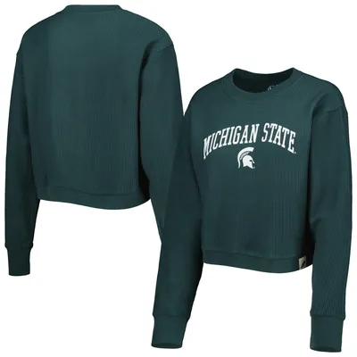 Michigan State Spartans League Collegiate Wear Women's Classic Campus Corded Timber Sweatshirt - Green