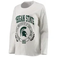 T-shirt surdimensionné à manches longues blanc avec corde linge des Spartans de l'État du Michigan la League Collegiate Wear pour femmes