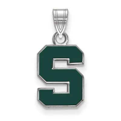 Michigan State Spartans Women's Sterling Silver Small Enamel Pendant