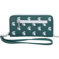 Portefeuille zippé à poignet Michigan State Spartans pour femme