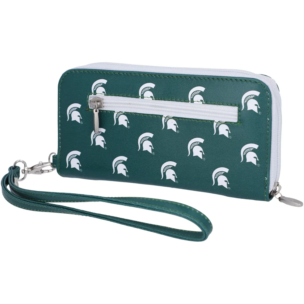 Portefeuille zippé à poignet Michigan State Spartans pour femme