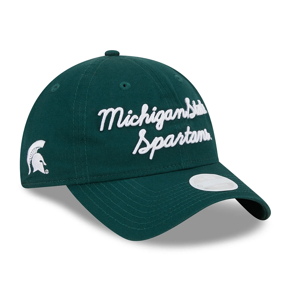 Casquette réglable New Era Michigan State Spartans Script 9TWENTY pour femme