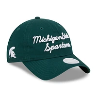 Casquette réglable New Era Michigan State Spartans Script 9TWENTY pour femme