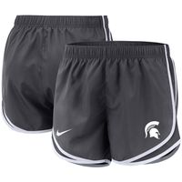 Women's Nike Anthracite Michigan State Spartans Team Tempo Performance Shorts