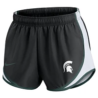 Women's Nike Black Michigan State Spartans Spring Break Tempo Performance Shorts