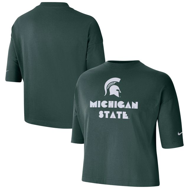 T-shirt court de performance Nike Michigan State Spartans pour femme, vert