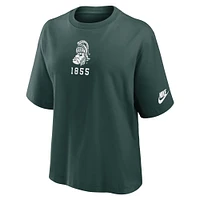 Women's Nike Green Michigan State Spartans Legacy Established Boxy T-Shirt
