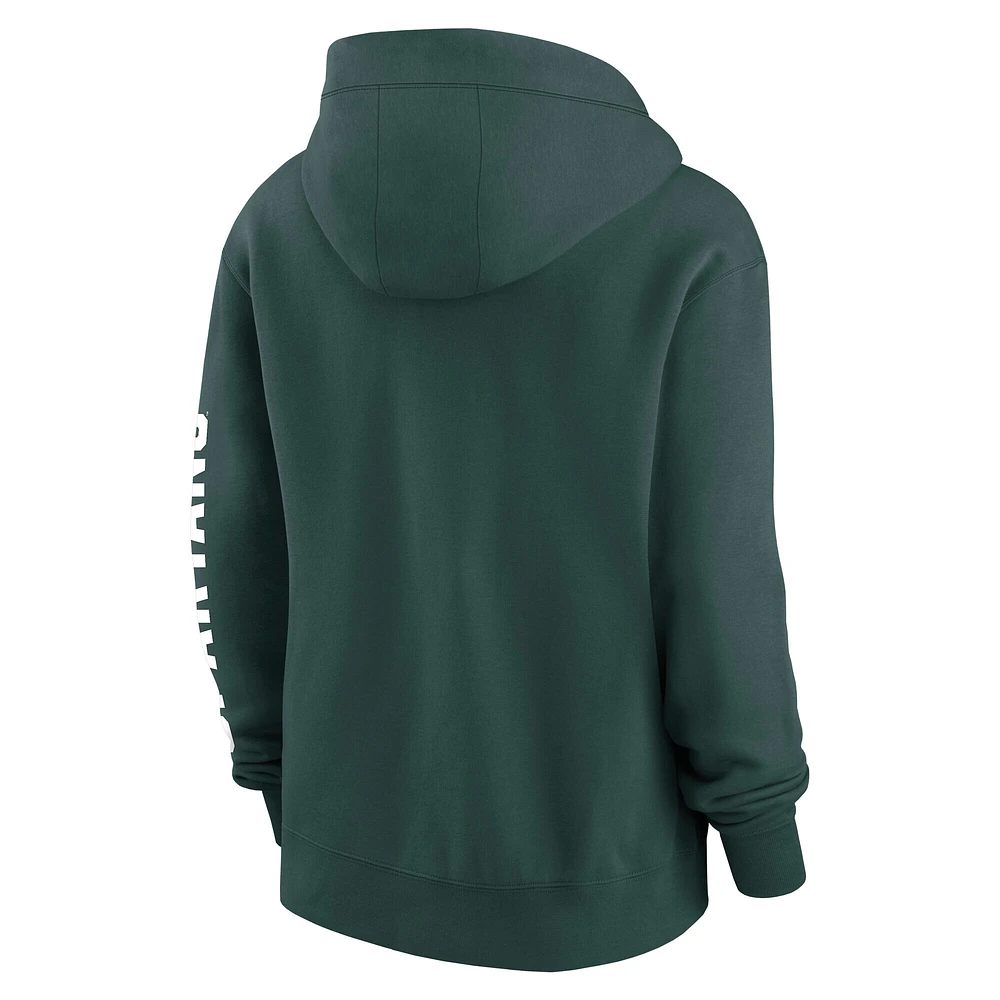 Women's Nike Green Michigan State Spartans Lockup Phoenix Full-Zip Hoodie