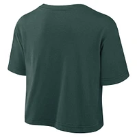 Women's Nike Green Michigan State Spartans Power Pursuit Athletic Prep Arch Performance Cropped T-Shirt