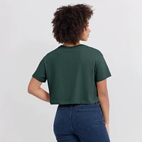 Women's Nike Green Michigan State Spartans Power Pursuit Athletic Prep Arch Performance Cropped T-Shirt