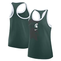 Débardeur Nike vert Michigan State Spartans Primetime Racerback Tri-Blend pour femme