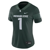 Maillot de match football Nike #1 Michigan State Spartans pour femme, vert