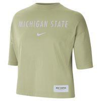 Women's Nike Olive Michigan State Spartans Earth Tones Washed Boxy T-Shirt