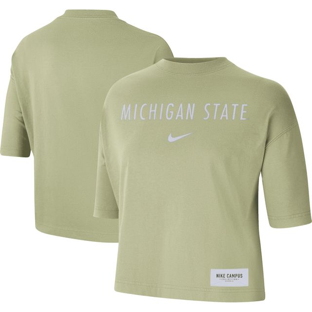 T-shirt droit délavé Nike Michigan State Spartans Earth Tones pour femme