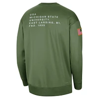 Sweat-shirt à enfiler Nike Olive Michigan State Spartans Military Collection All-Time Performance Crew pour femme