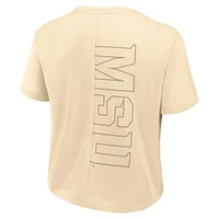 Women's Nike Tan Michigan State Spartans Performance Cropped T-Shirt