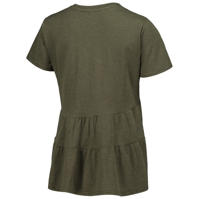 T-shirt à volants Willow Michigan State Spartans pour femme, olive