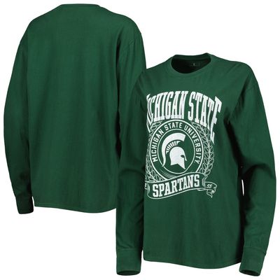 Women's Pressbox Green Michigan State Spartans Big Country Laurels Long Sleeve T-Shirt