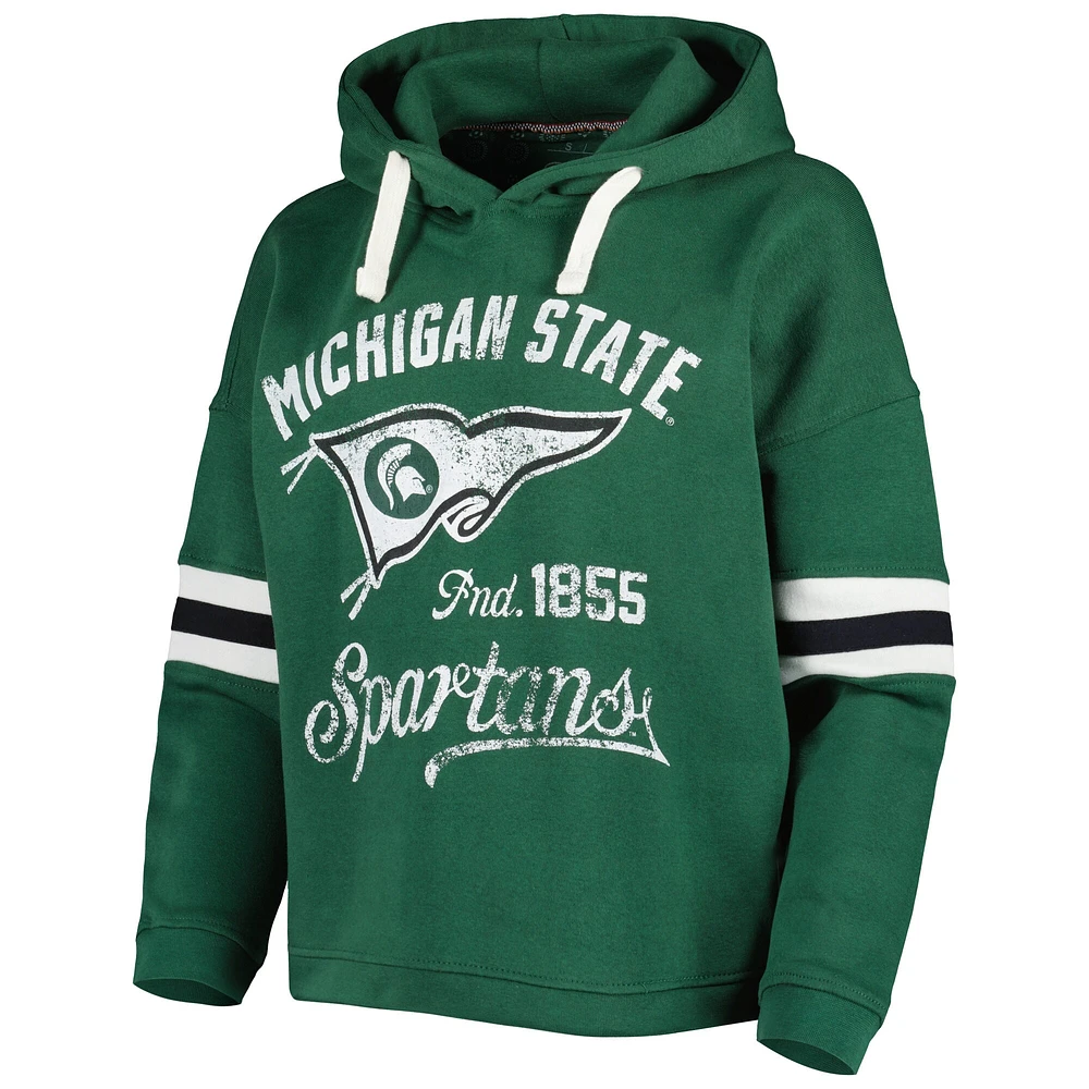 Sweat à capuche vert Pressbox pour femmes Michigan State Spartans Super Pennant