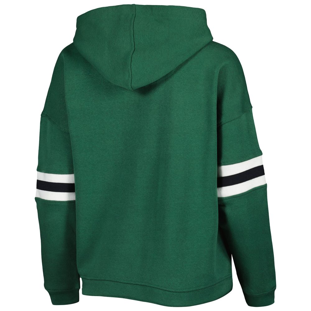 Women's Pressbox Green Michigan State Spartans Super Pennant Pullover Hoodie