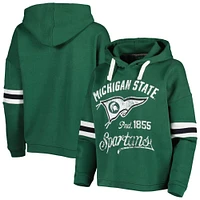 Sweat à capuche vert Pressbox pour femmes Michigan State Spartans Super Pennant