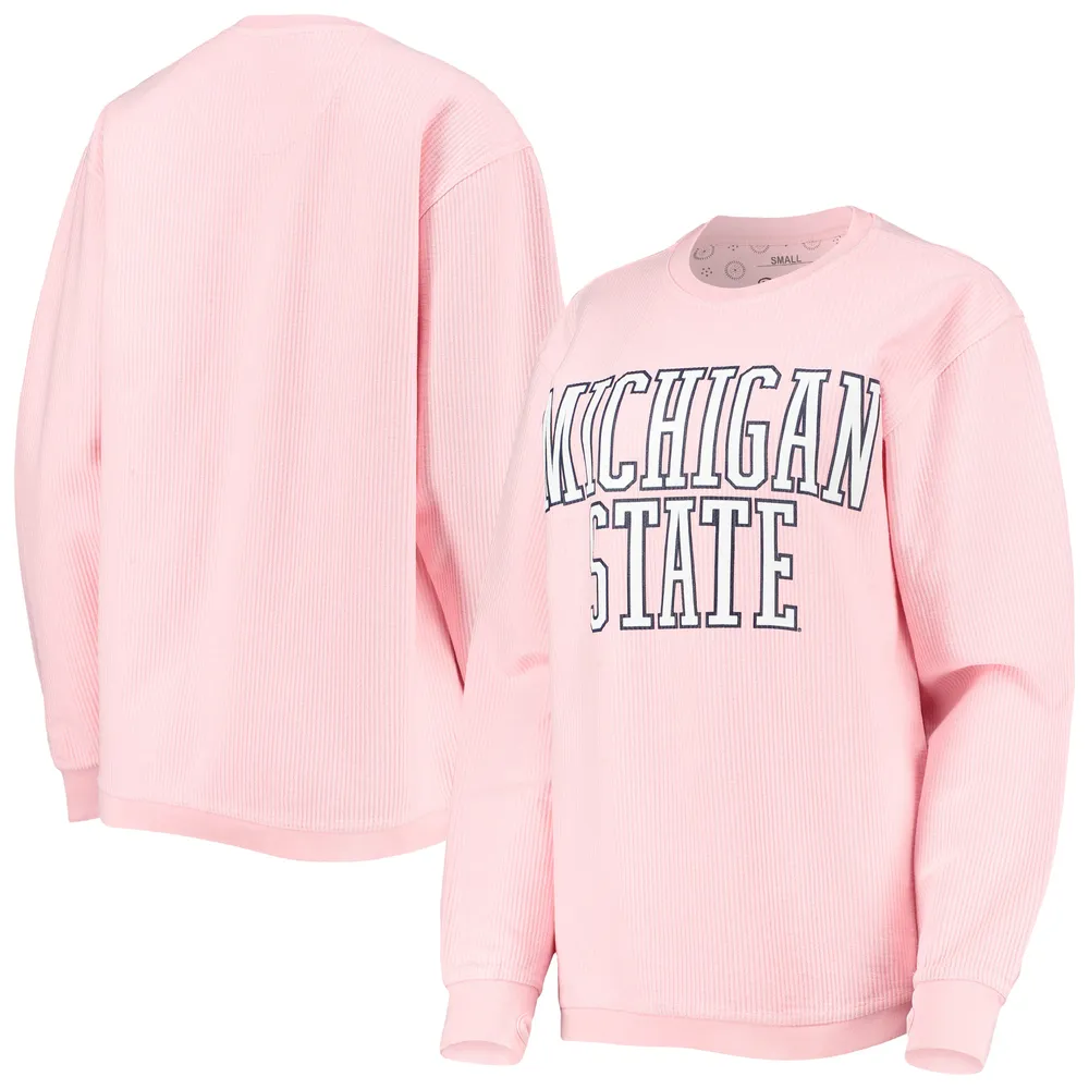 Lids Michigan State Spartans Pressbox Women's Southlawn Resort Corduroy Pullover  Sweatshirt - Pink